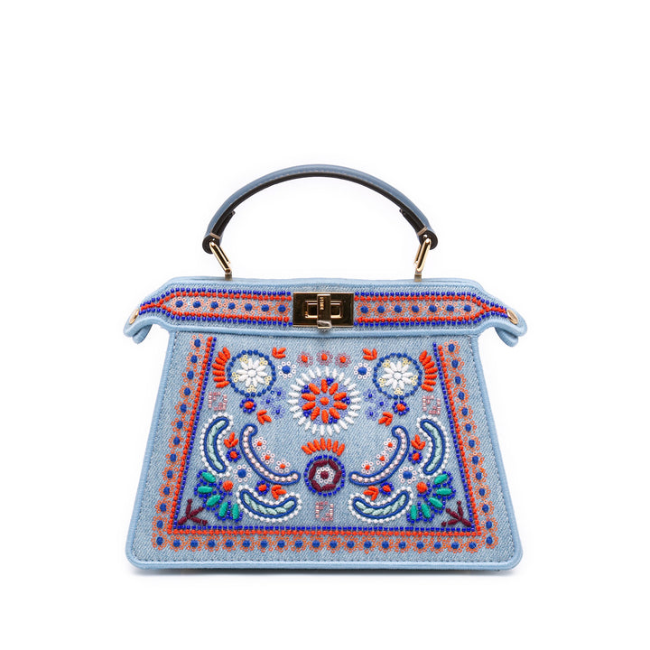Petite brodé Peekaboo ISeeU Sac Jean Bleu