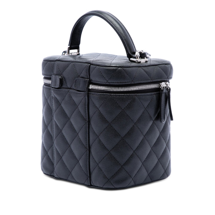 Chanel CC Matelassé Vanity avec chaîne Cuir caviar