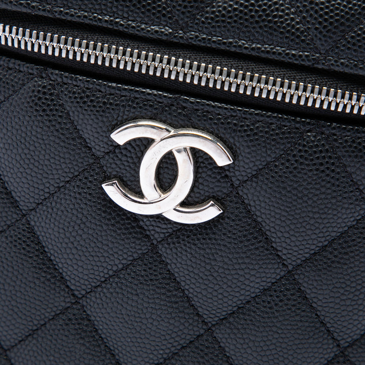 Chanel CC Matelassé Vanity avec chaîne Cuir caviar
