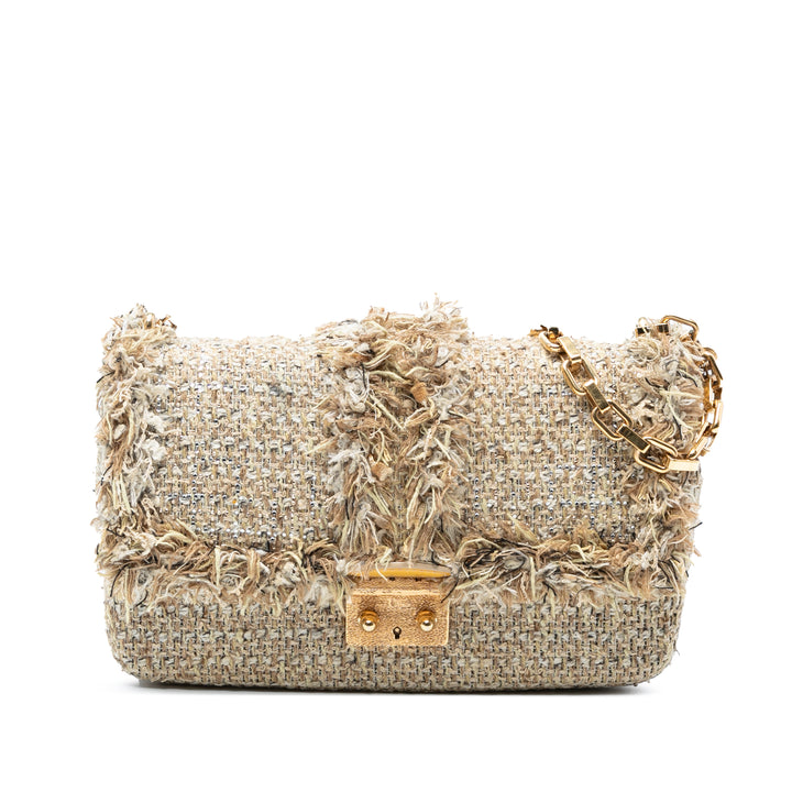 Dior New Rock Tweed and Rhinestones Chain Sac bandoulière Marron