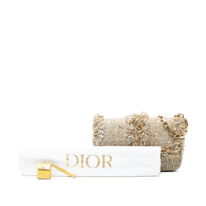 Dior New Rock Tweed and Rhinestones Chain Sac bandoulière Marron