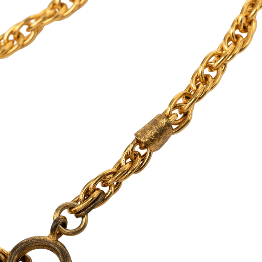 CC plaqué Medallion Pendant Collier Doré