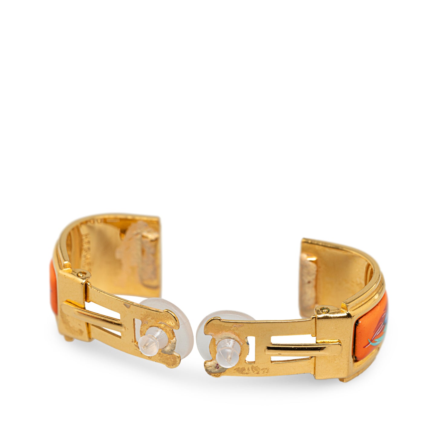 Enamel Clip On Earrings Gold - Gaby Paris