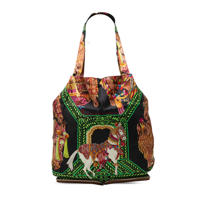 Hermès La Danse Du Cheval Marwari Soiey Pop Cabas Noir – vue principale – GABY PARIS