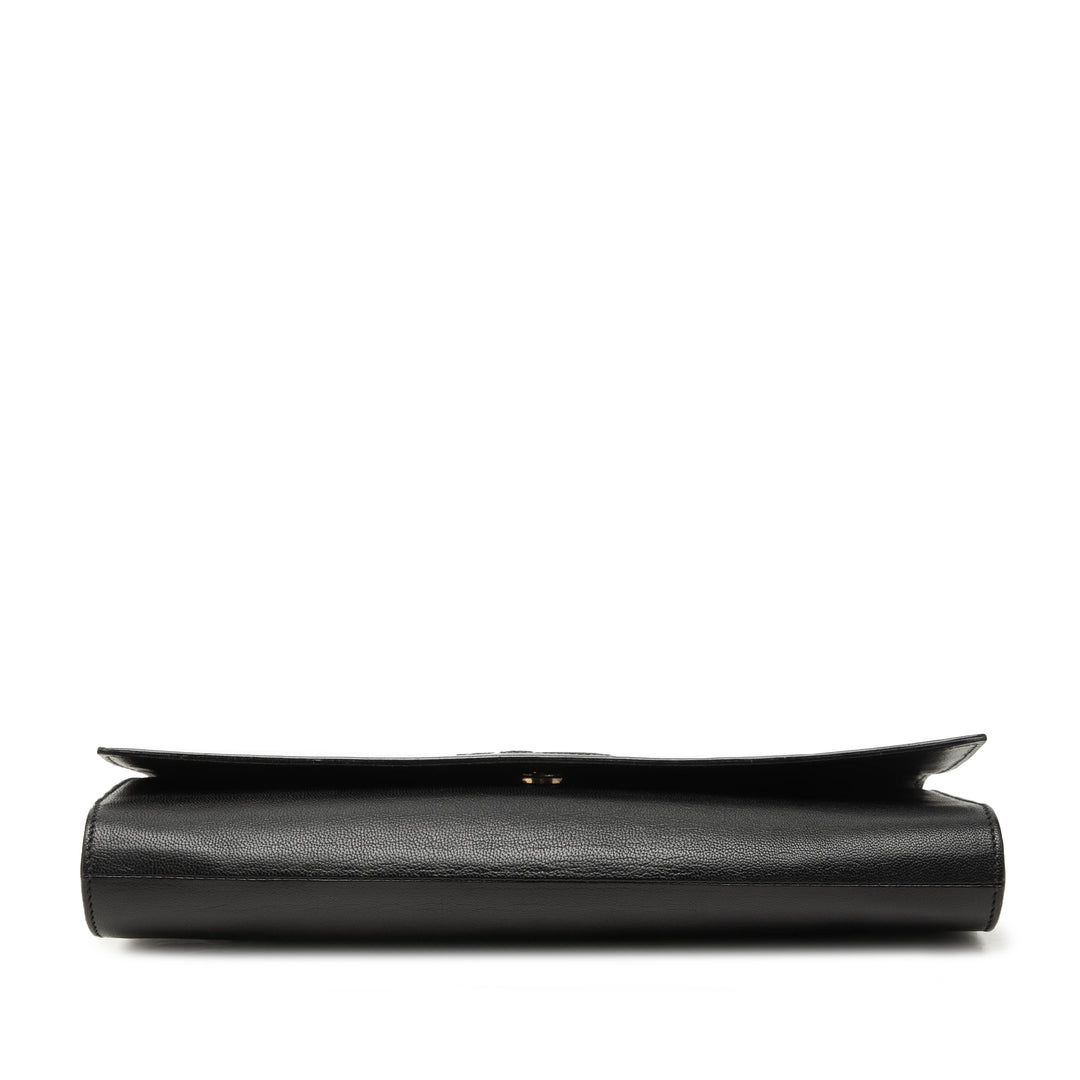Belle De Jour Pochette Grand Cuir de veau Noir