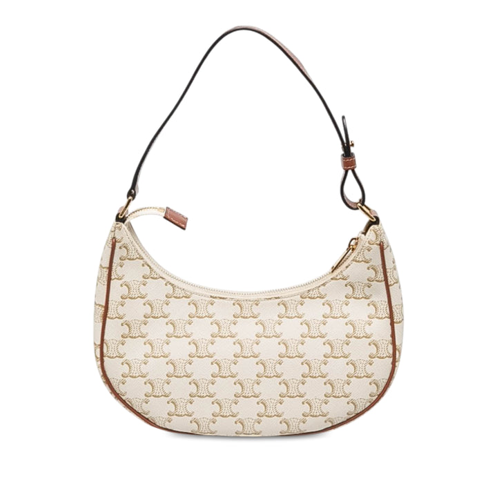 Celine Triomphe Ava Sac Moyen Triomphe enduite Blanc – vue principale – GABY PARIS