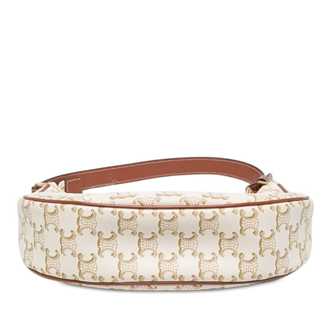 Celine Triomphe Ava Sac Moyen Triomphe enduite Blanc – vue 3 – GABY PARIS