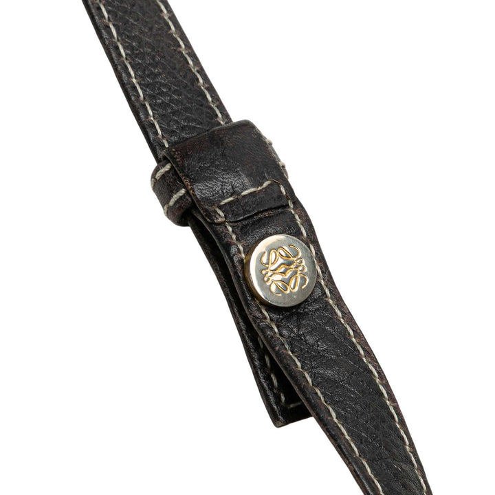 Leather Anagram Crossbody Blue - Gaby Paris
