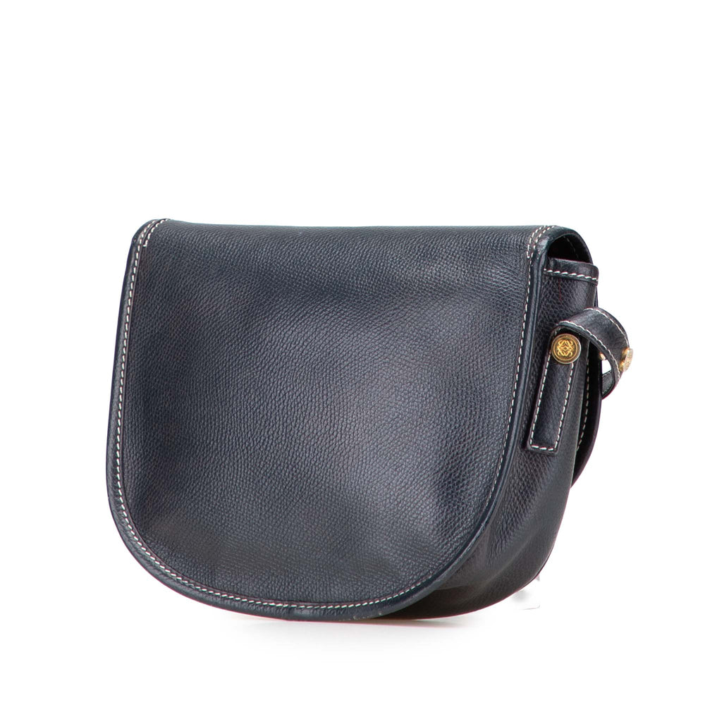 Leather Anagram Crossbody Blue - Gaby Paris