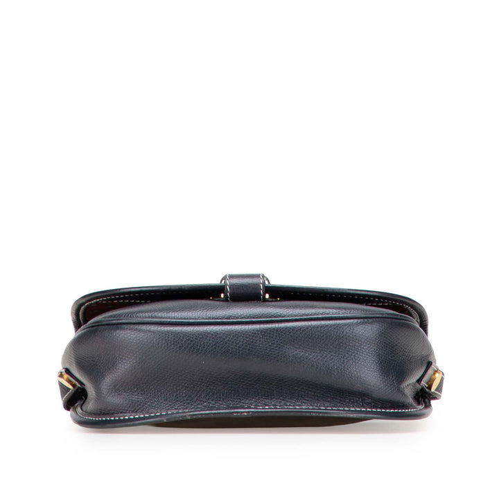 Leather Anagram Crossbody Blue - Gaby Paris