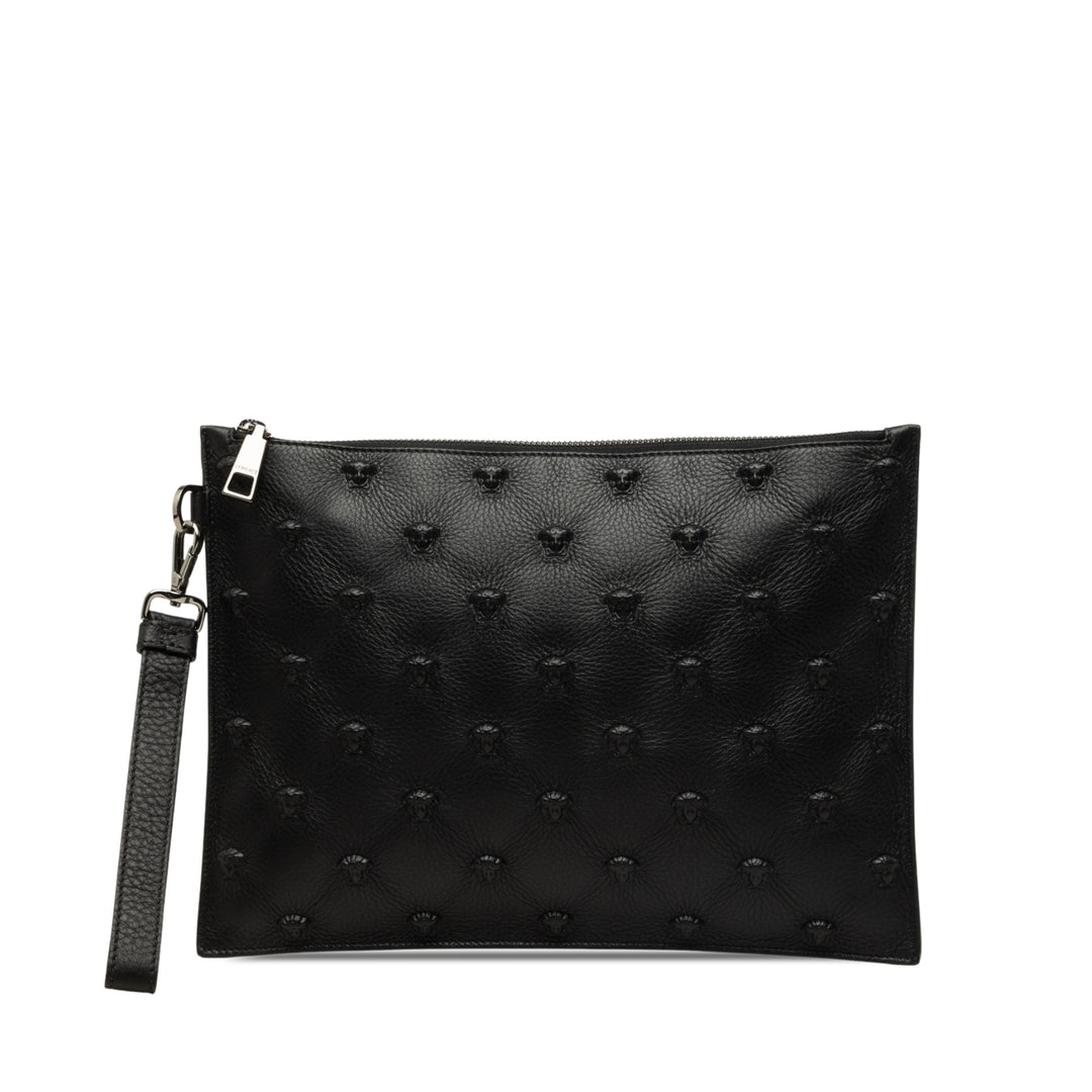 Versace Pochette embossé Medusa Wristlet Noir – vue principale – GABY PARIS