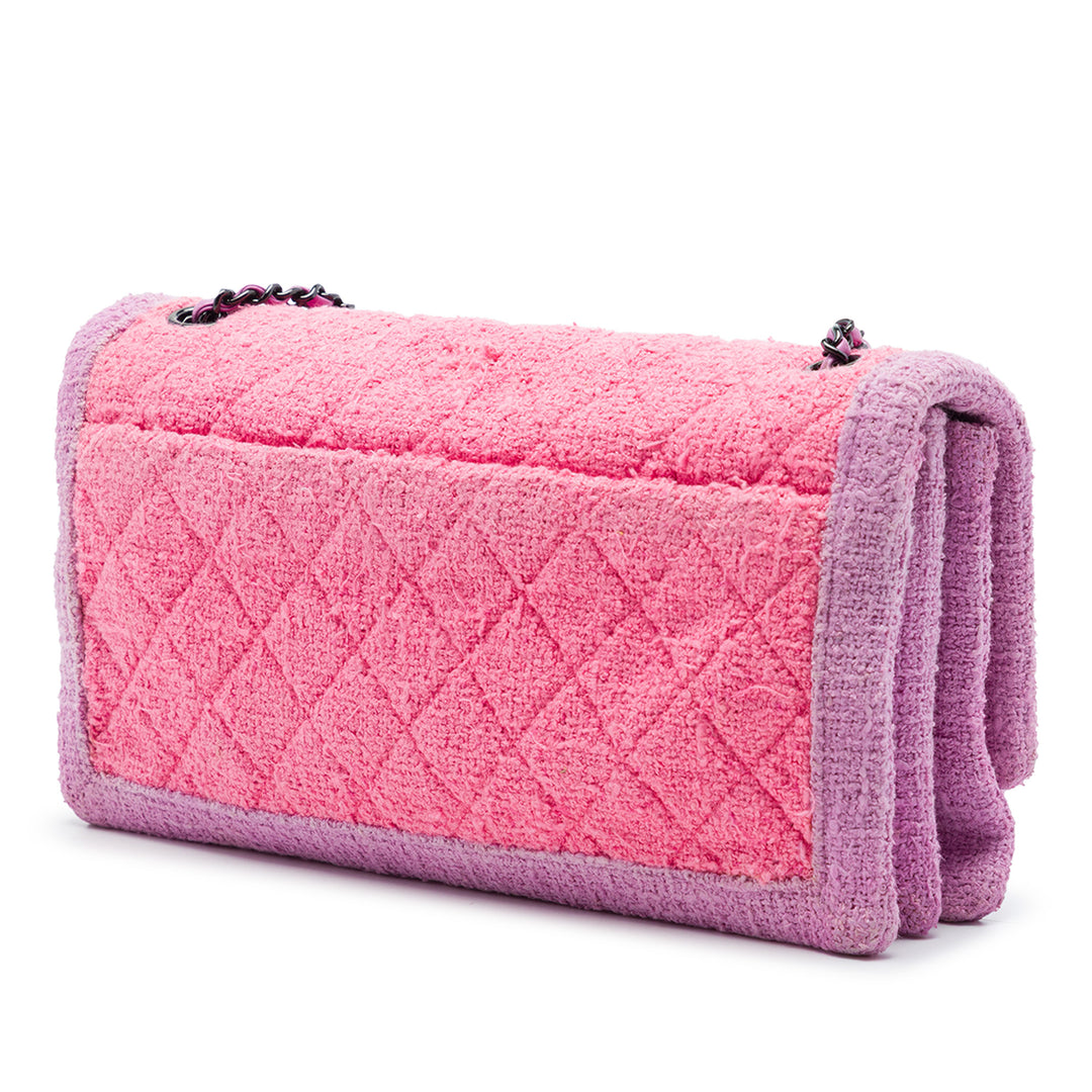 Chanel CC Matelassé Tweed Accordion à rabat