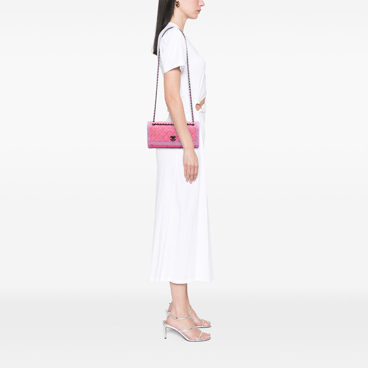 Chanel CC Matelassé Tweed Accordion à rabat