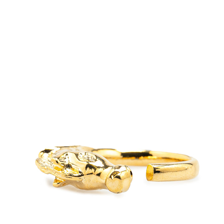 Gold Plated Cheval Horse Ring Gold - Gaby Paris