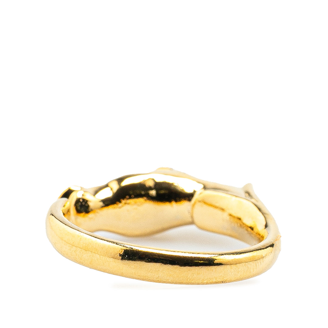 Gold Plated Cheval Horse Ring Gold - Gaby Paris