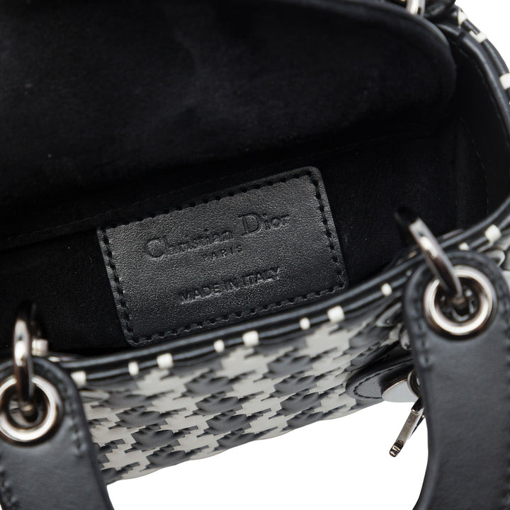 Dior Houndstooth embossé Macro Lady Dior Micro Cuir de veau Noir – vue 5 – GABY PARIS