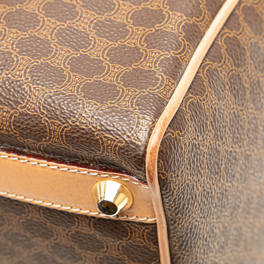 Macadam Coated Canvas Boston Bag Brown - Gaby Paris
