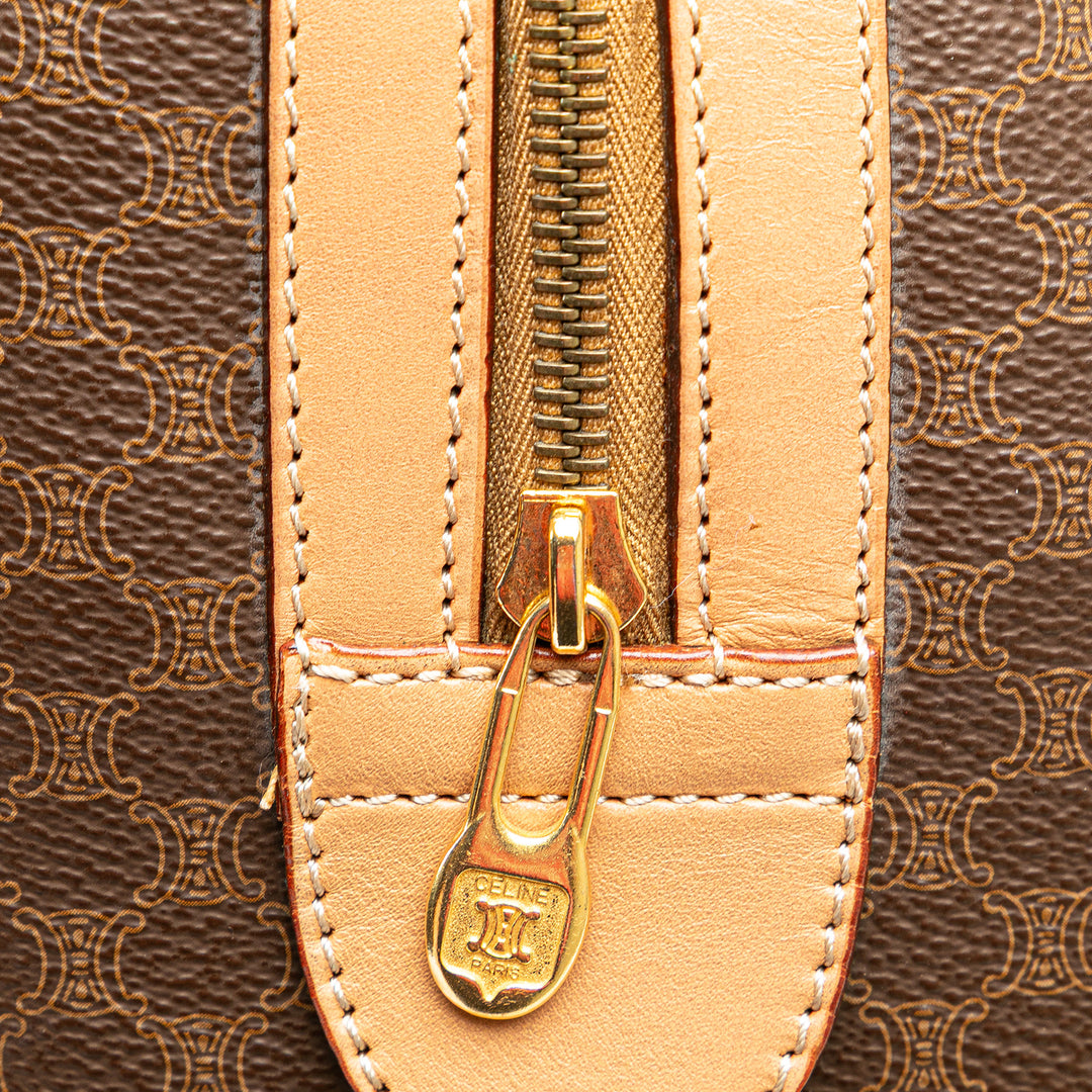 Macadam Coated Canvas Boston Bag Brown - Gaby Paris