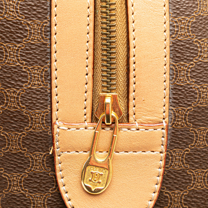 Macadam Coated Canvas Boston Bag Brown - Gaby Paris