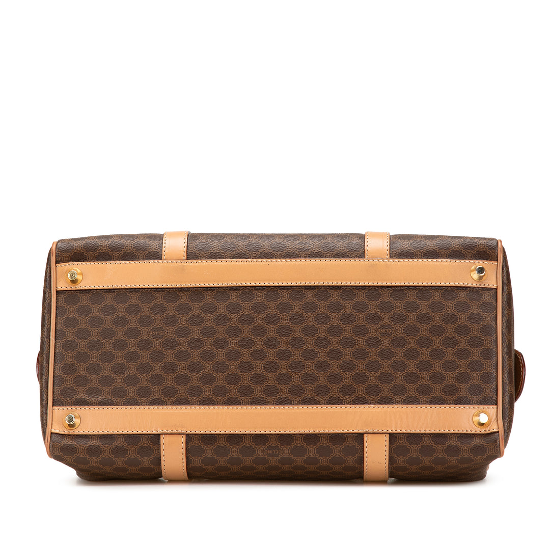 Macadam Coated Canvas Boston Bag Brown - Gaby Paris