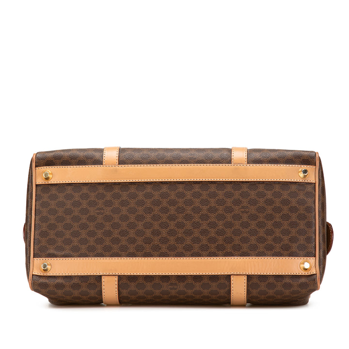 Macadam Coated Canvas Boston Bag Brown - Gaby Paris