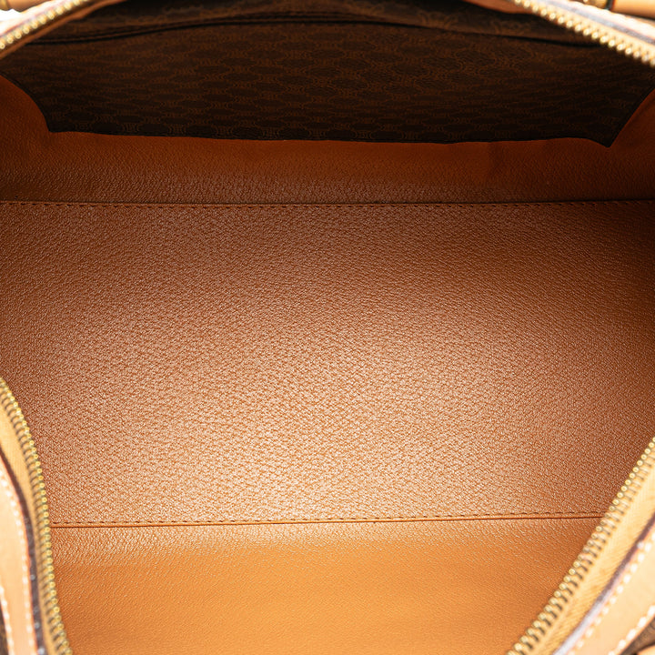 Macadam Coated Canvas Boston Bag Brown - Gaby Paris