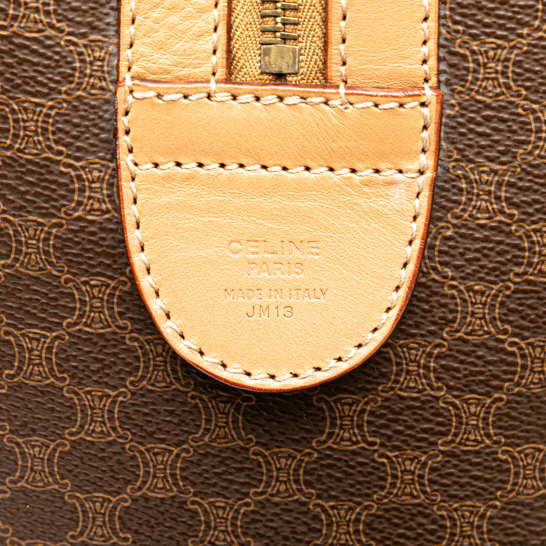Macadam Coated Canvas Boston Bag Brown - Gaby Paris
