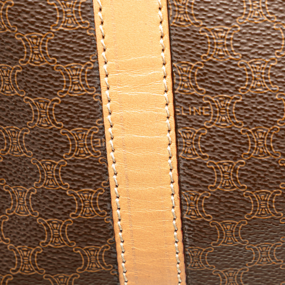Macadam Coated Canvas Boston Bag Brown - Gaby Paris