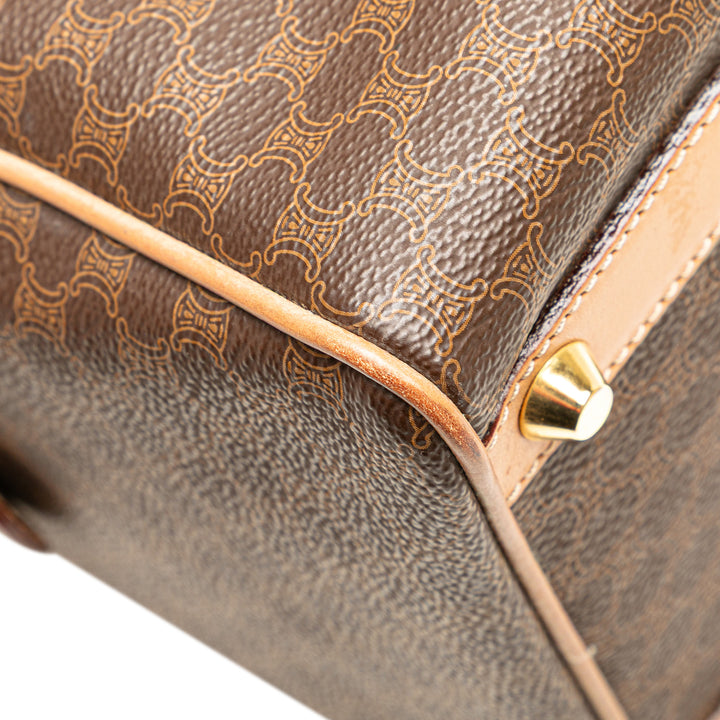 Macadam Coated Canvas Boston Bag Brown - Gaby Paris