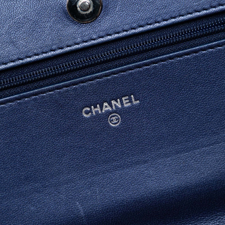 Chanel Chevron Sheepskin Mademoiselle Vintage Wallet on Chain