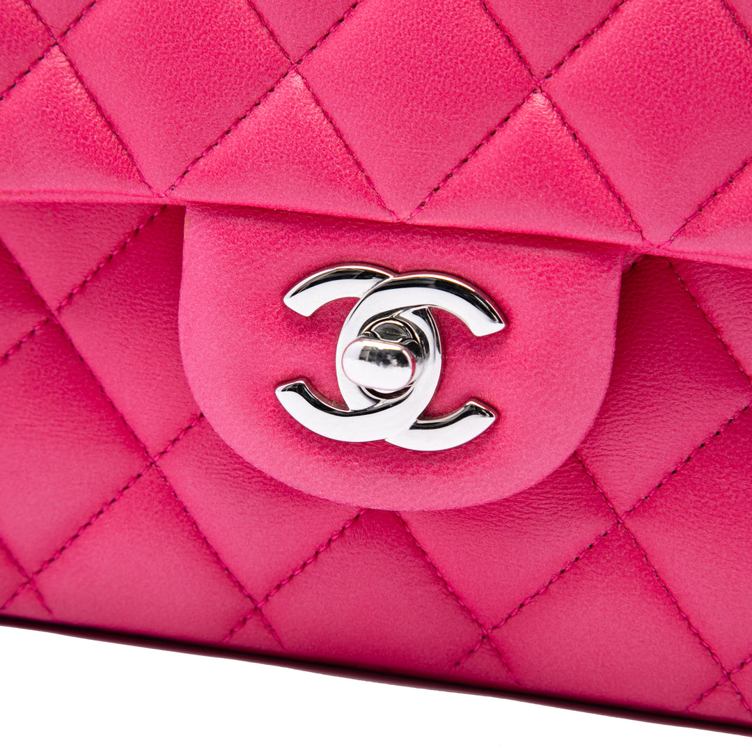 Classic Double rabat Moyen Cuir d'agneau Rose