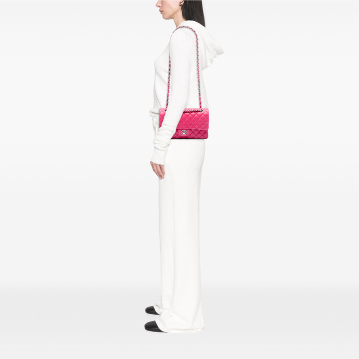 Classic Double rabat Moyen Cuir d'agneau Rose