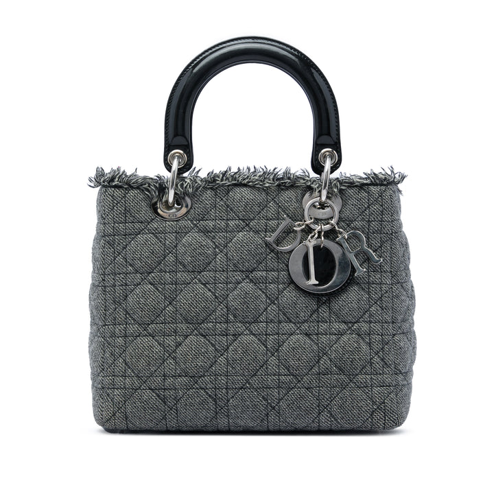Lady Dior Cannage Moyen Tweed Gris