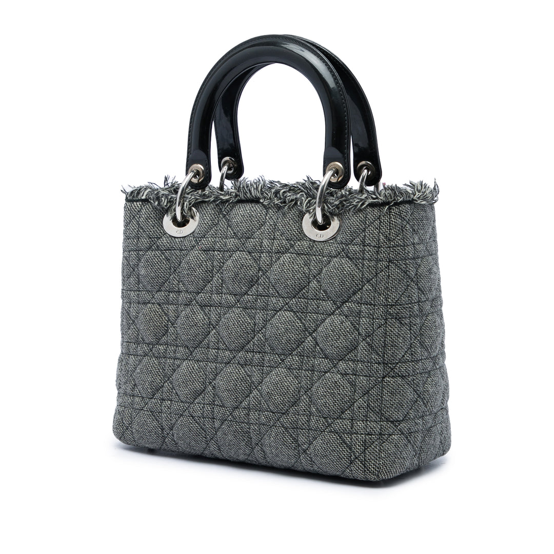 Lady Dior Cannage Moyen Tweed Gris