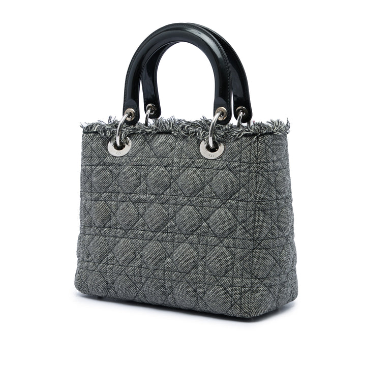 Lady Dior Cannage Moyen Tweed Gris