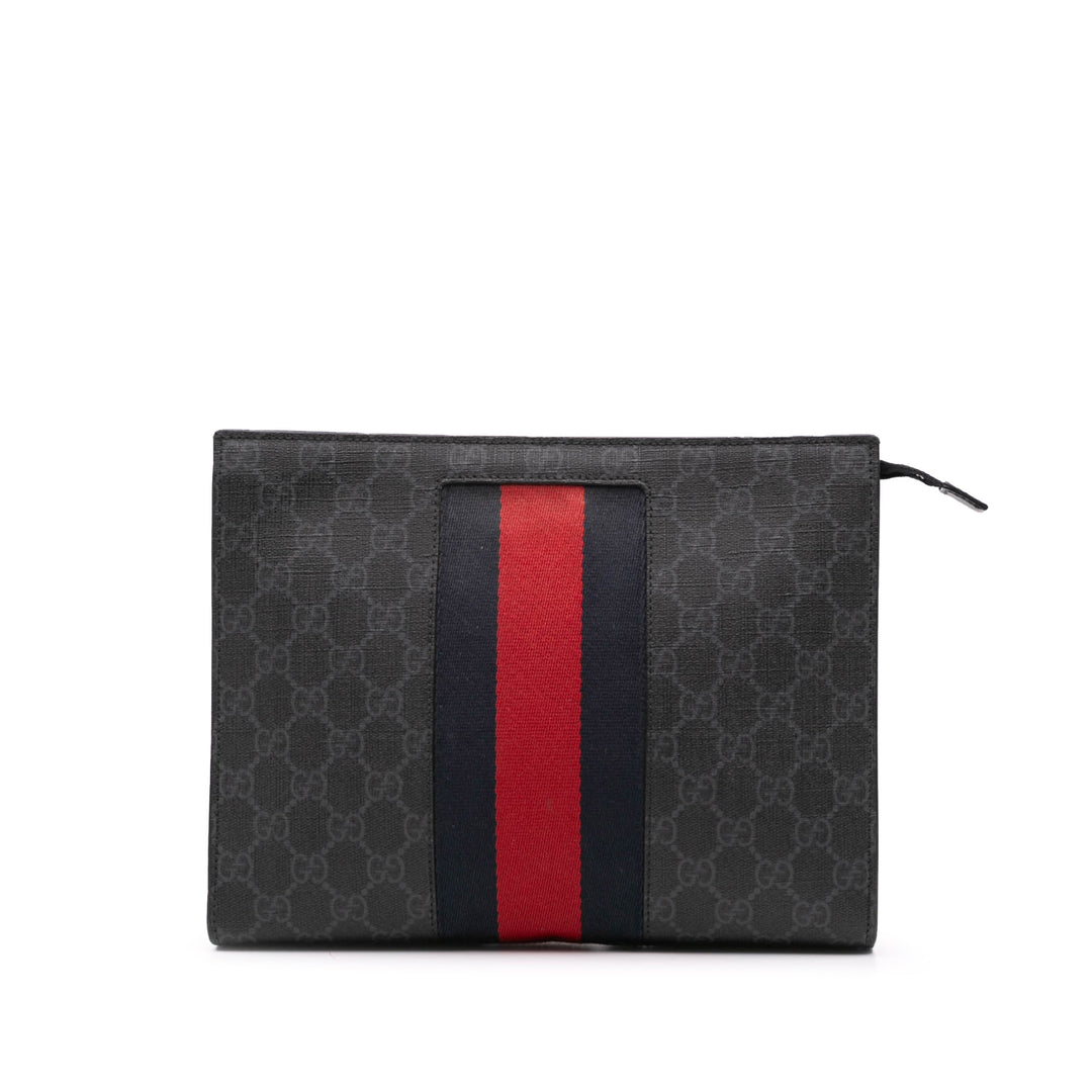 GG Supreme Web Clutch Black - Gaby Paris
