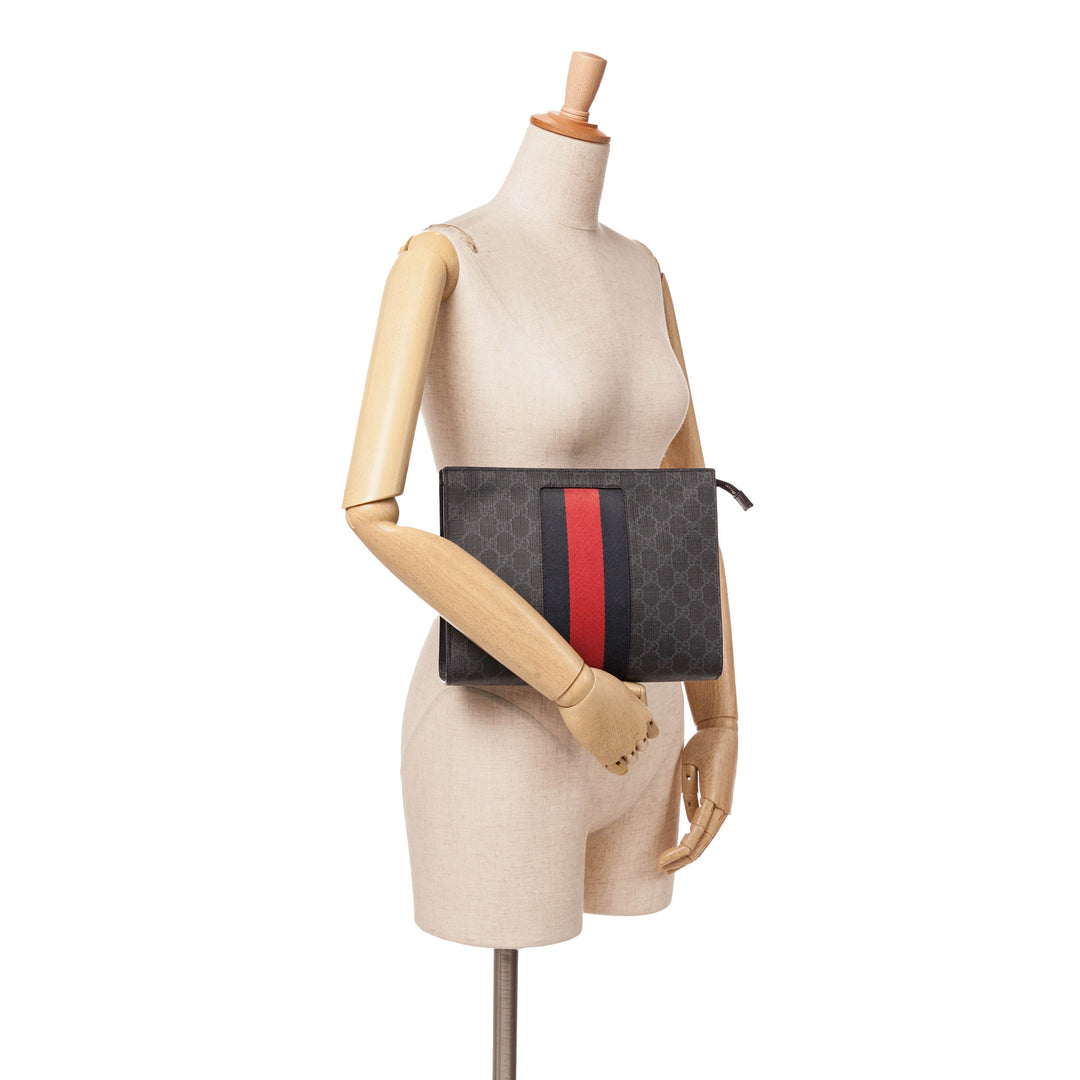 GG Supreme Web Clutch Black - Gaby Paris