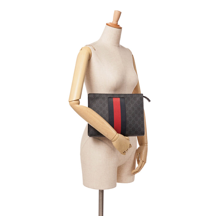 GG Supreme Web Clutch Black - Gaby Paris
