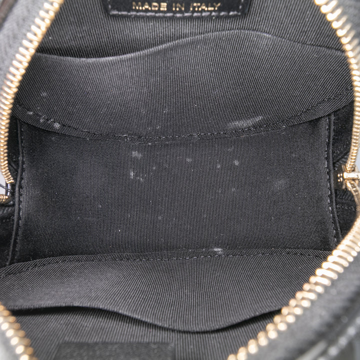 Chanel Quilted Cuir verni Round As Earth Sac porté croisé Noir