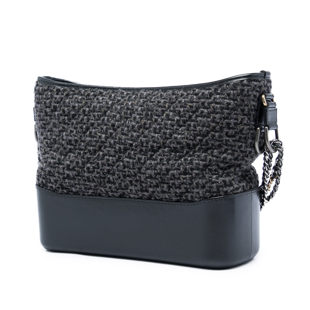 Chanel Gabrielle Sac Moyen Tweed Noir – vue 2 – GABY PARIS