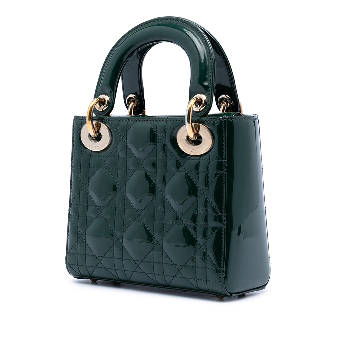 Dior Mini Cuir verni Cannage Lady Dior