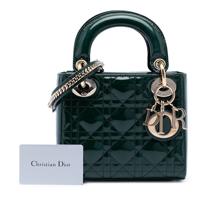 Dior Mini Cuir verni Cannage Lady Dior