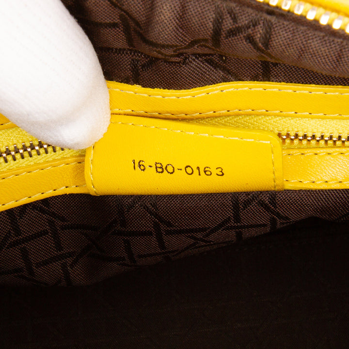 Medium Lambskin Cannage Lady Dior Yellow - Gaby Paris