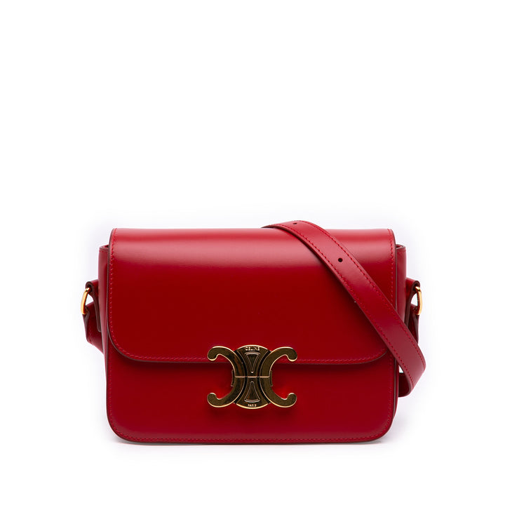 Celine Teen brillant Cuir de veau Triomphe Sac porté croisé