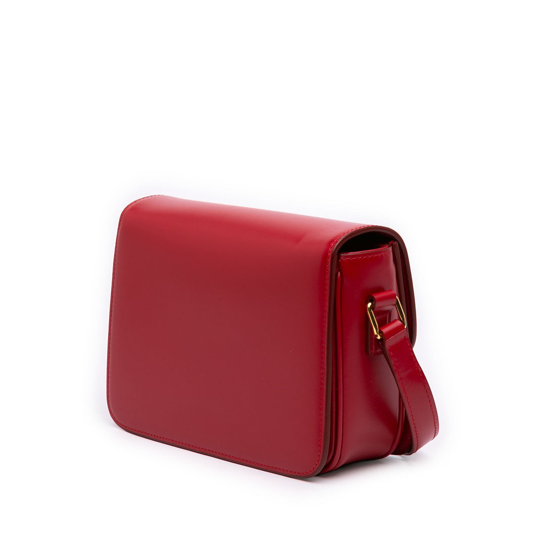 Celine Teen brillant Cuir de veau Triomphe Sac porté croisé