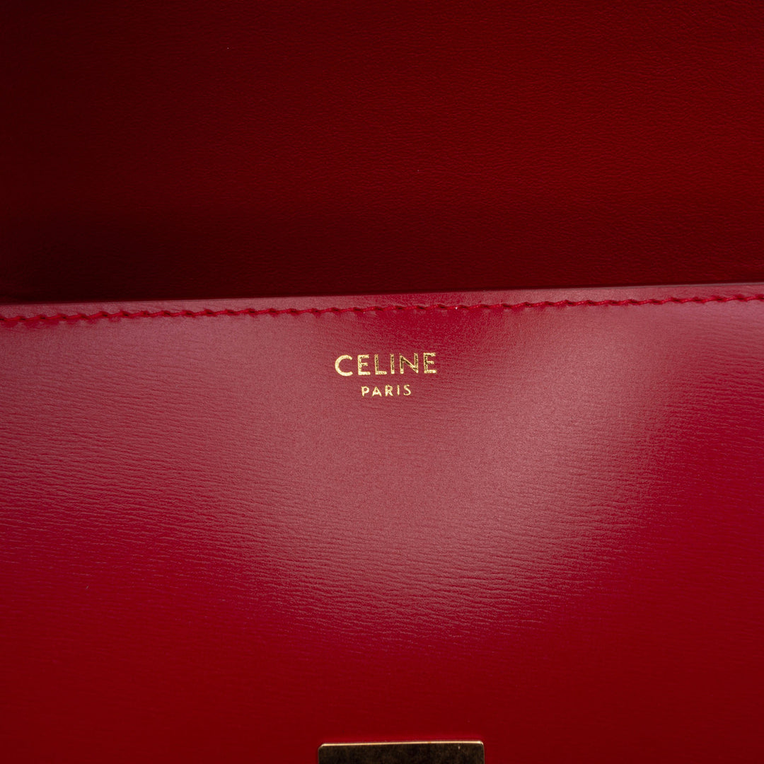Celine Teen brillant Cuir de veau Triomphe Sac porté croisé