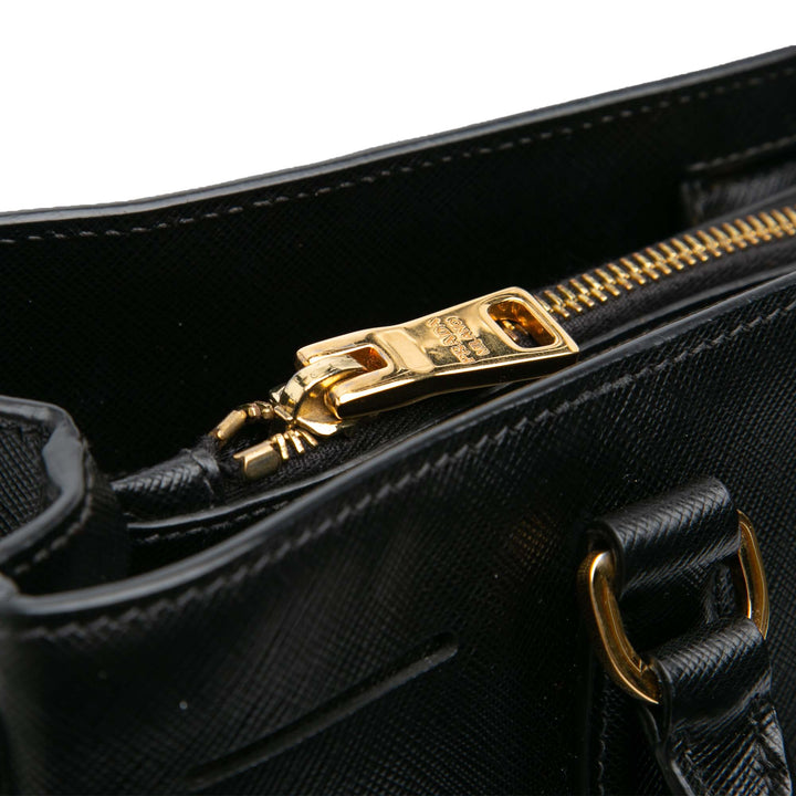 Medium Saffiano Lux Galleria Satchel Black - Gaby Paris