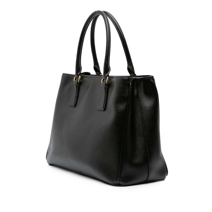 Medium Saffiano Lux Galleria Satchel Black - Gaby Paris