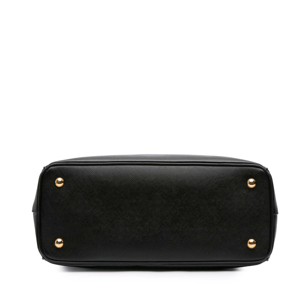 Medium Saffiano Lux Galleria Satchel Black - Gaby Paris