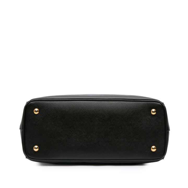 Medium Saffiano Lux Galleria Satchel Black - Gaby Paris
